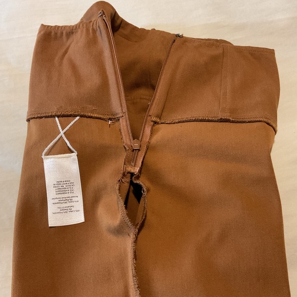 🧵Aritzia Wilfred Free Brown Slip on Smooth dress pants  with side zipper. - Picture 5 of 8